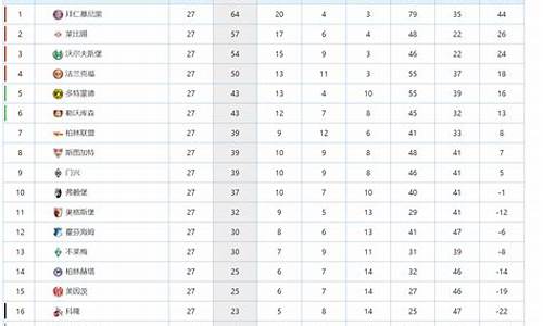 1011赛季德甲排名_0102赛季德甲